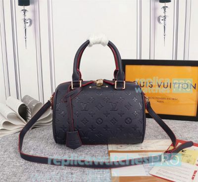 High Quality Copy L---V Speedy Black&Red Empreinte Genuine Leather Bag